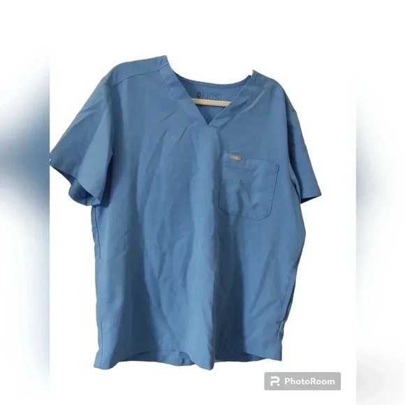 Figs men's Chisec Three-Pocket Scrub Top™. Ceil blue size extra large - Picture 6 of 8